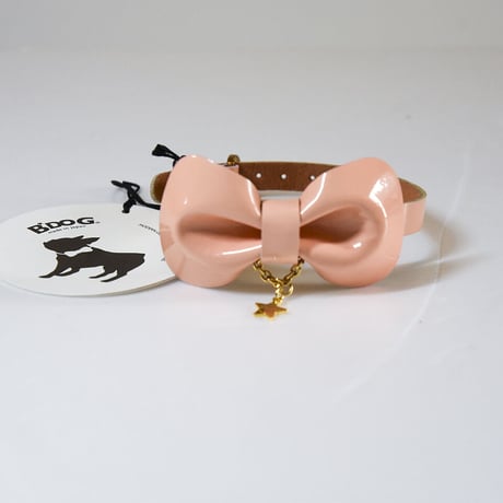 ［BDOG］ピンク キャンディリボンカラー／小型犬用23～29cm