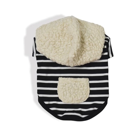 ユニセックス！黒白ボーダーのボアパーカー（2色展開）