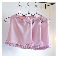 クール素材、裾フリルリボン付きタンク［ピンク］