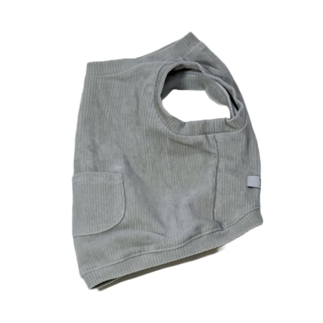 上品な美しさのコーデュロイタンク　グレージュ
