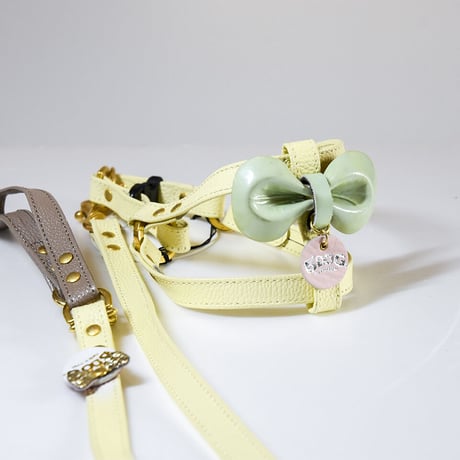 ［BDOG］キャンディリボンハーネス＆リード／小型犬用脇下36cm
