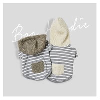 ベーシックなグレーボーダーのボアパーカー（2色展開）