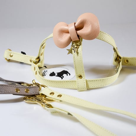 ［BDOG］キャンディリボンハーネス＆リード／小型犬用脇下サイズ35cm