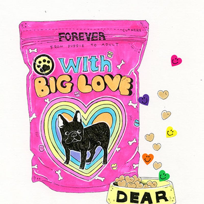 eveさんのイラスト原画「With BIG LOVE」 | フレンチブルドッグ eveさんのイラスト原画「With BIG LOVE」 | フレンチブルドッグ