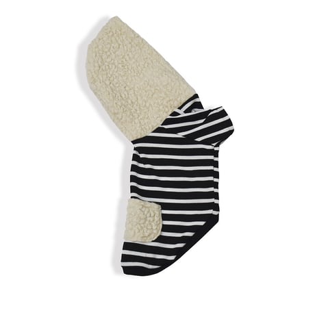 ユニセックス！黒白ボーダーのボアパーカー（2色展開）