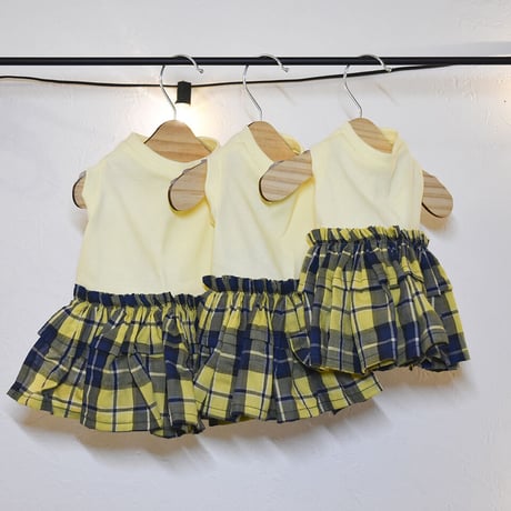 チアガール！チェックＳＫタンク／小型犬〜フレブル極小サイズ