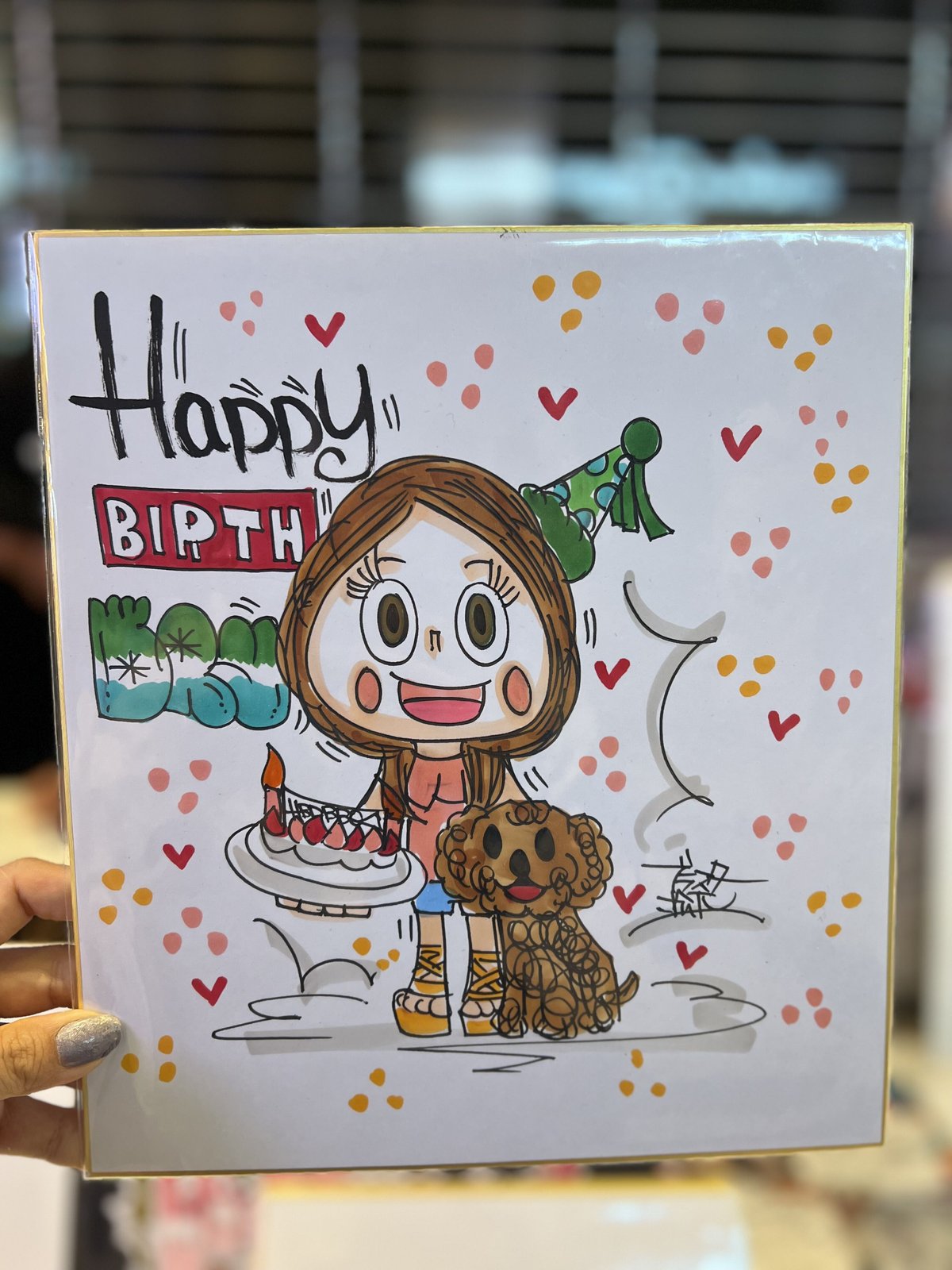 似顔絵「誕生日用」色紙 | BLASTER MATSUSHITA ARTWORK STORE