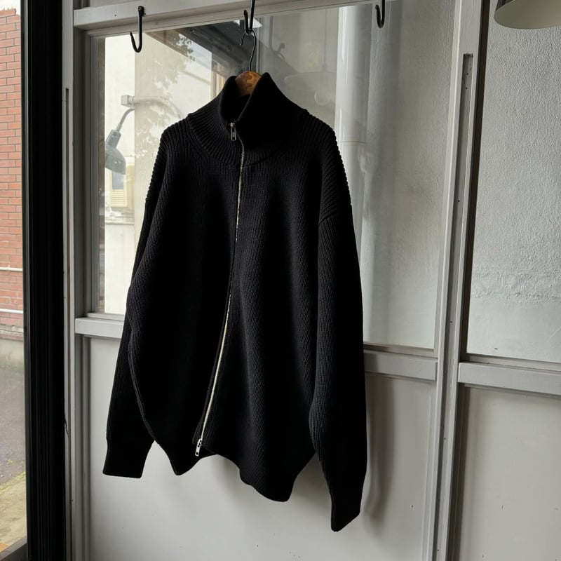 トップス ssstein OVERSIZED DS KNITZIP JACKET ssstein | シュタイン OVERSIZED DRIVERS KNIT ZIP JACKET(BLACK