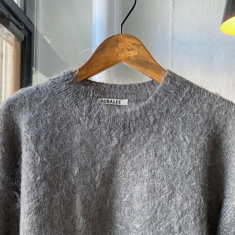 AURALEE   BRUSHED SUPER KID MOHAIR KNIT P/O   A21AP01KM (mens)