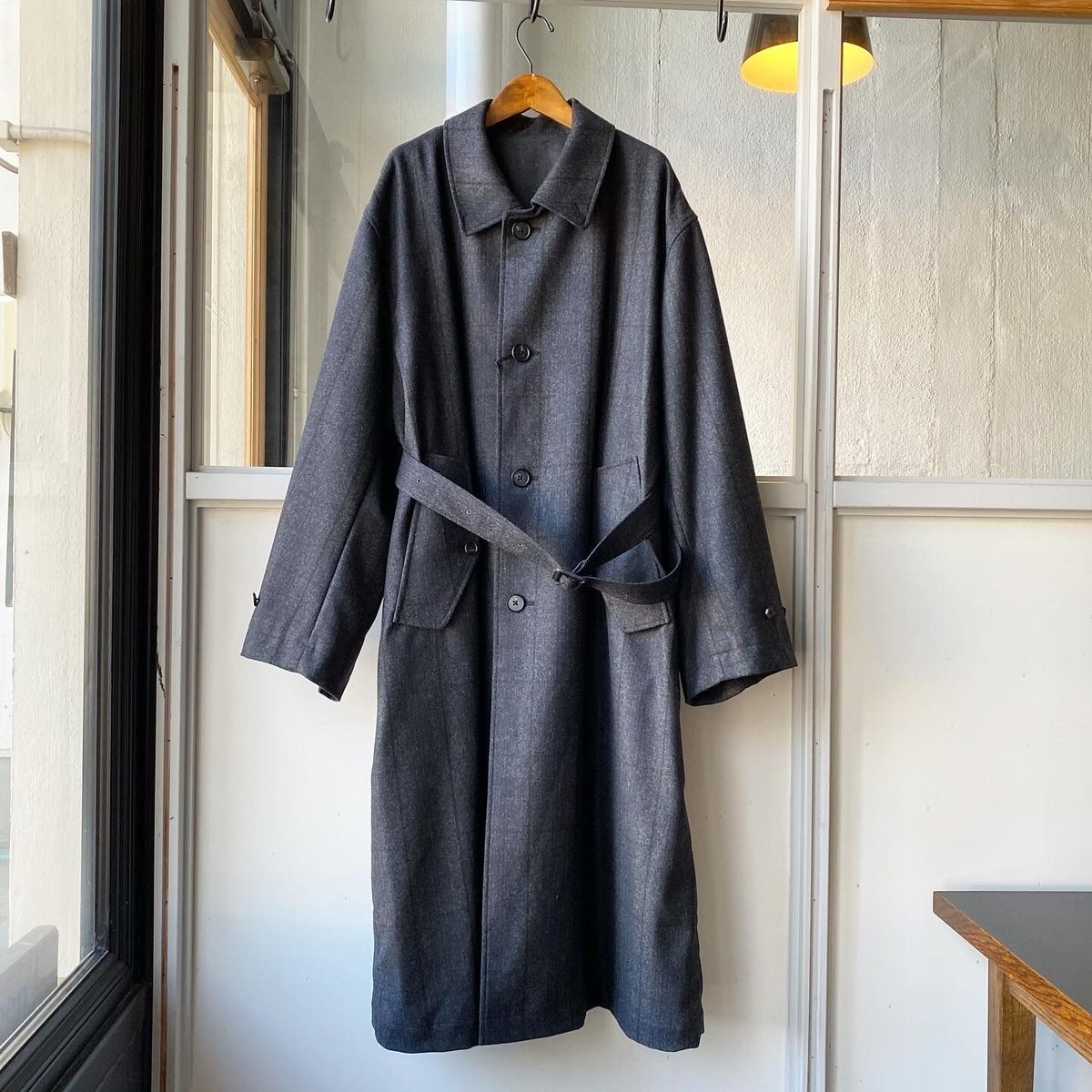 stein INVERTED PLEATS BALMACAAN COAT - ST.4
