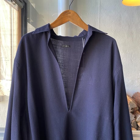 COMOLI   ウールビエラ スキッパーシャツ