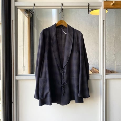 COMOLI   ウールチェック ショールカラージャケット