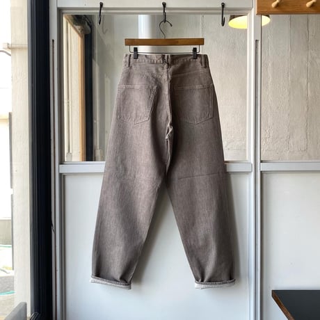 AURALEE 　HARD TWIST BROWN DENIM WIDE PANTS