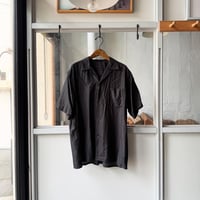 COMOLI　ウールシルク 半袖オープンカラーシャツ