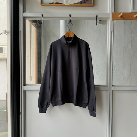 AURALEE　ELASTIC HIGH GAUGE SWEAT HALF ZIP P/O