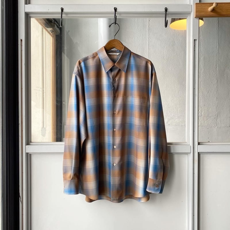 AURALEE SUPER LIGHT WOOL CHECK SHIRTS | Less H AURALEE SUPER LIGHT WOOL CHECK SHIRTS | Less H