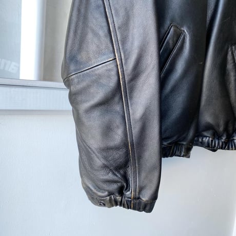 COMOLI　レザー ジップブルゾン