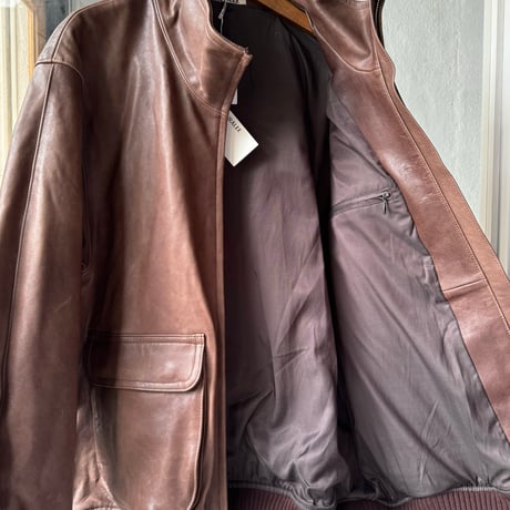 AURALEE　HEAVY LAMB LEATHER ZIP BLOUSON
