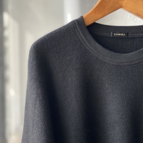 COMOLI  C/W ワッフル長袖クルー