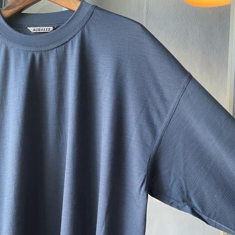 AURALEE   WASHABLE LIGHT WOOL JERSEY L/S TEE  A21AP02UT  (mens)