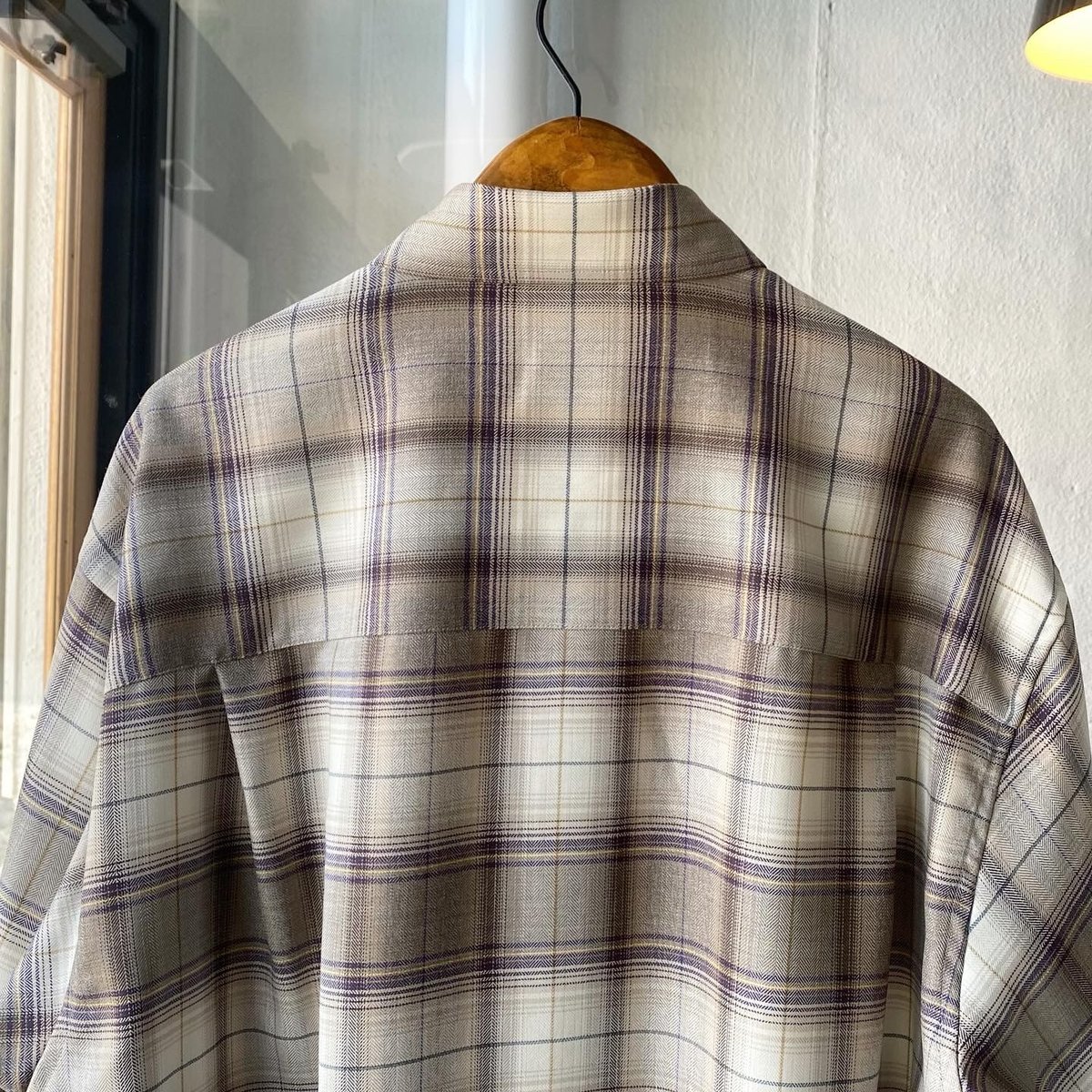 AURALEE SUPER LIGHT WOOL CHECK SHIRTS | Less