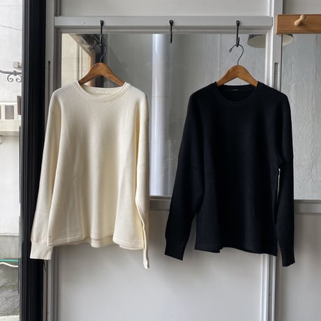COMOLI  C/W ワッフル長袖クルー