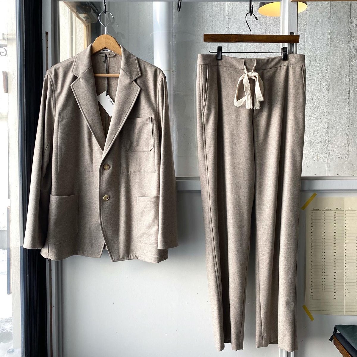 AURALEE WOOL FULLING FLANNEL SLACKS A20AP03CF AURALEE WOOL FULLING FLANNEL SLACKS A20AP03CF