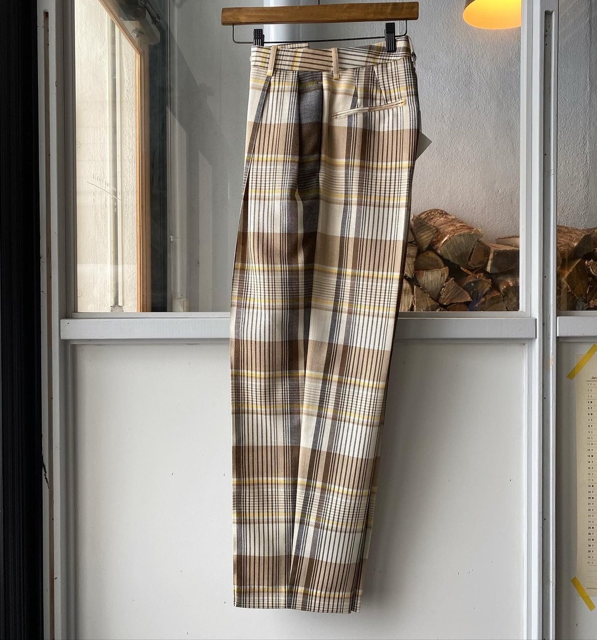 パンツ AURALEE HARD TWIST WOOL CHECK SLACKS AURALEE HARD TWIST ORGANIC WOOL MESH CHECK SL