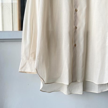 AURALEE　HARD TWIST FINX ORGANDY STRIPE SHIRT