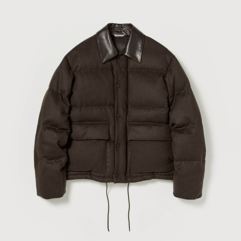 AURALEE BABY CAMEL FLANNEL DOWN BLOUSON | Less