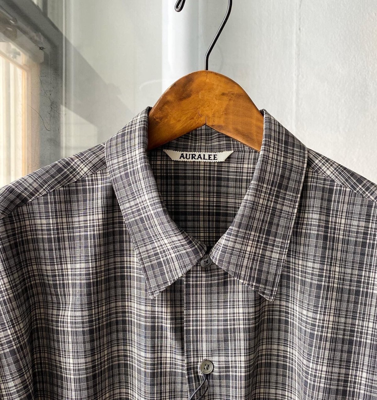 AURALEE WASHABLE SUPER LIGHT WOOL CHECK SHIRT AURALEE WASHABLE SUPER LIGHT WOOL CHECK SHIRT