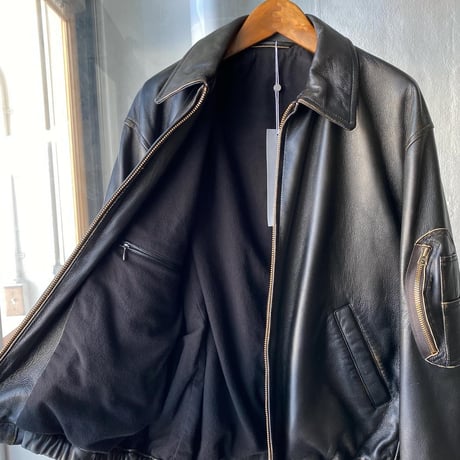 COMOLI　レザー ジップブルゾン