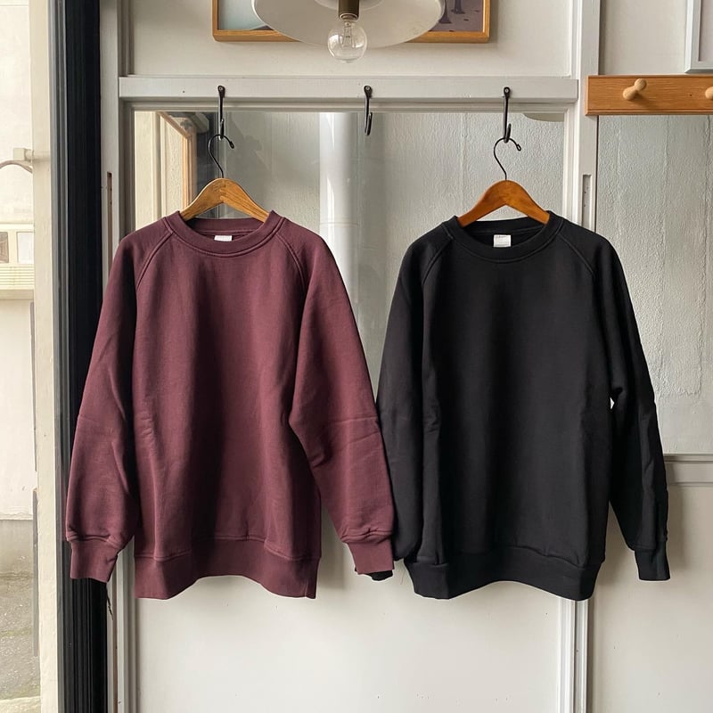 在庫限り】 Comoli コットン 吊裏毛 クルーネックBurgundy 4 トップス ...