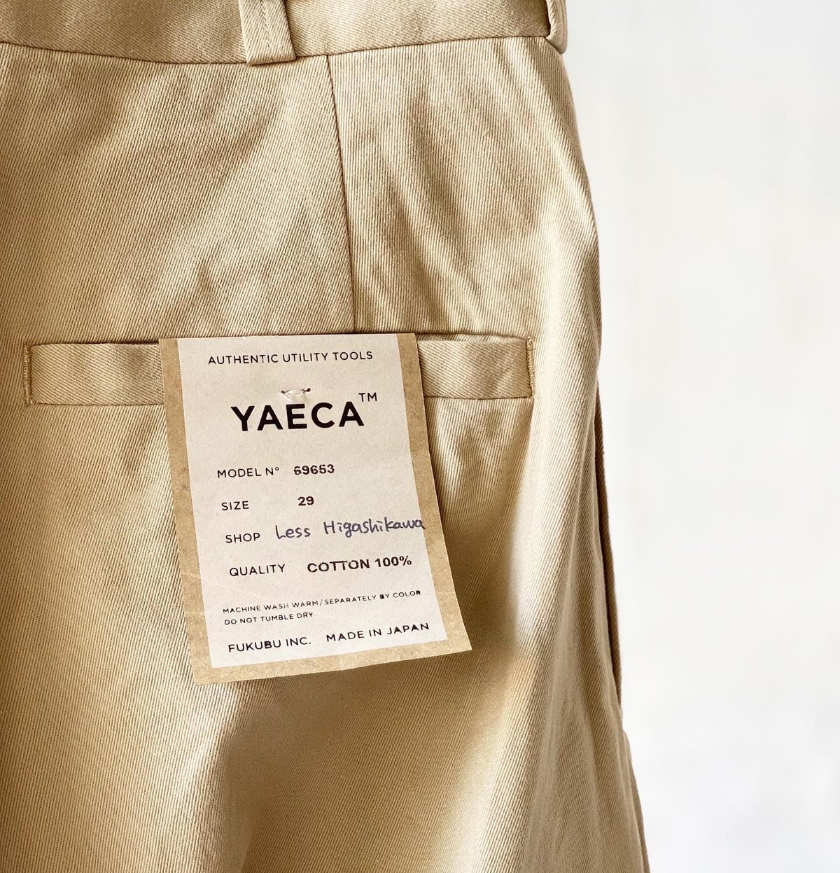 【未使用】YAECA WOMEN CHINO ワイドテーパード YAECA通販 ヤエカ取扱店 YAECA/WOMEN/チノワイドテーパード