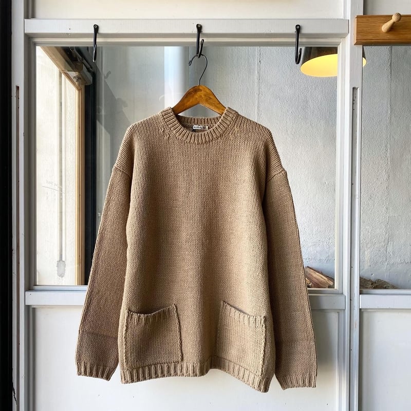 AURALEE WOOL FELT YARN KNIT P/O | Less Higas