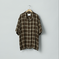 ssstein　  LY/VIS CHECK OVERSIZED OPEN COLLAR SS SHIRT