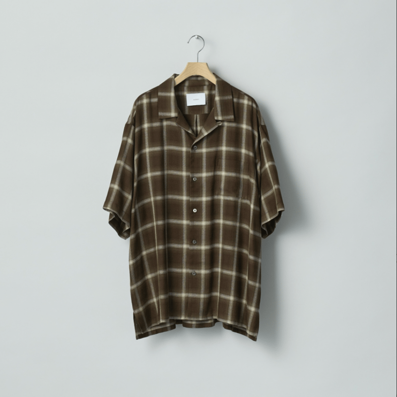 ssstein LY/VIS CHECK OVERSIZED OPEN COLLAR SS