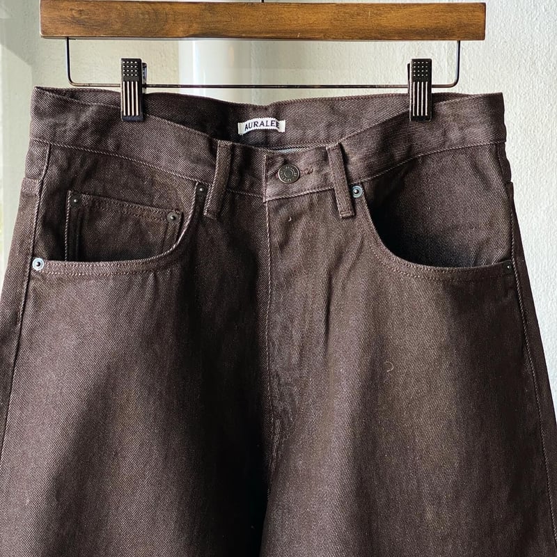 AURALEE HARD TWIST DENIM WIDE PANTS | Less H AURALEE HARD TWIST DENIM WIDE PANTS | Less H