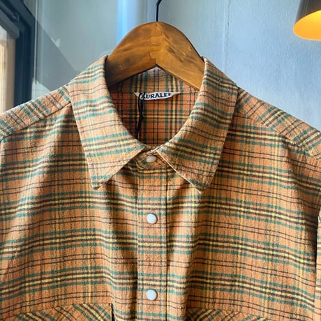 AURALEE    SILK COTTON BRUSHED FLANNEL SHIRTS    A21AS01CN  (mens)