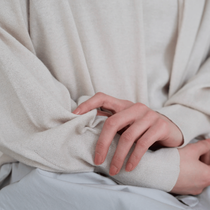 fruits of life ホールガーメントカーディガン / 白茶色(ベージュ