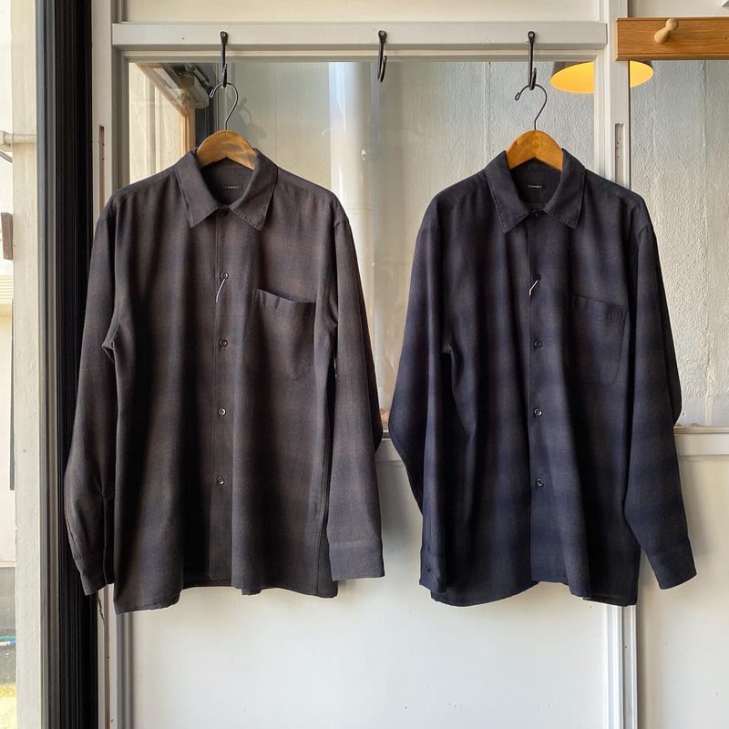 COMOLI ウールチェック オープンカラーシャツ | Less Higashikawa COMOLI ウールチェック オープンカラーシャツ | Less Higashikawa
