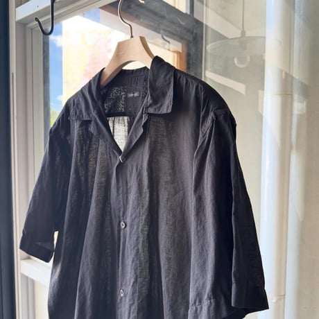COMOLI　KHADIコットン 半袖オープンカラーシャツ