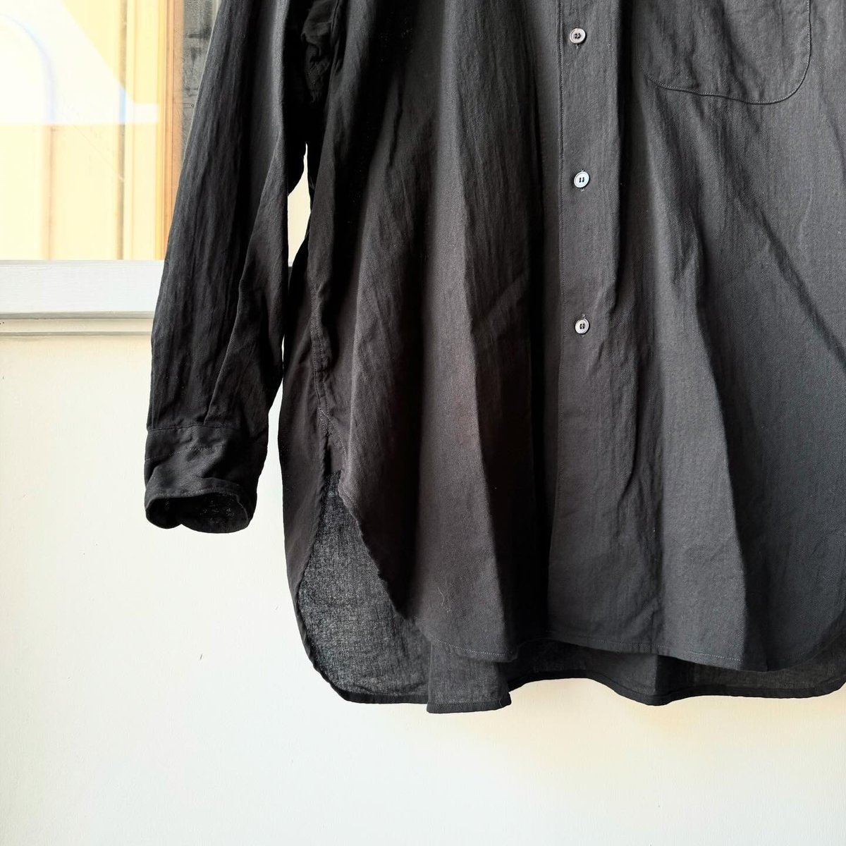 Comoliシャツ　ブラック　19ss COMOLI (コモリ) オックス シャツ [BLACK]