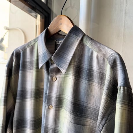 AURALEE　SUPER LIGHT WOOL CHECK SHIRT