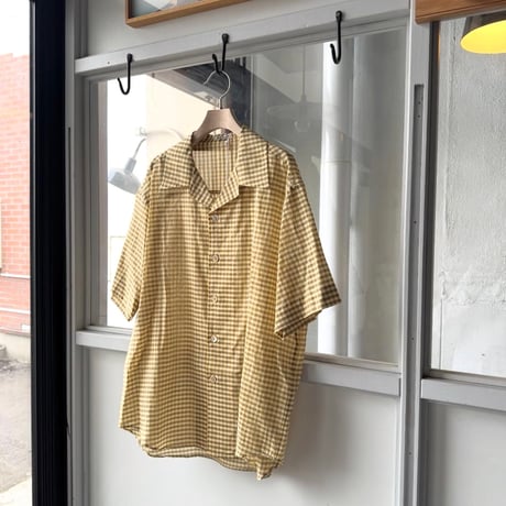 AURALEE　AIRY LIGHT COTTON CHECK HALF SLEEVED SHIRT