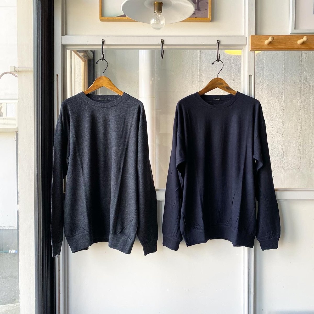 comoli ウール天竺長袖クルー　2 COMOLI ウール天竺 長袖クルー | Less Higashikawa