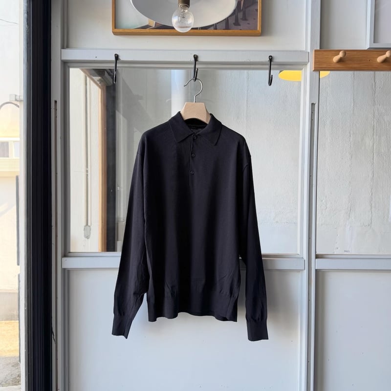 COMOLI コットン ニットポロ | Less Higashikawa