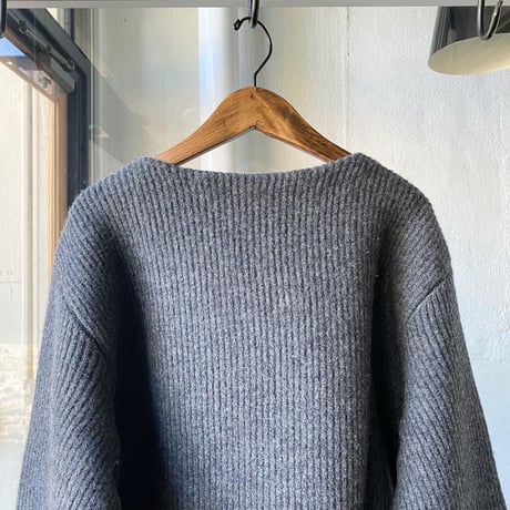 AURALEE　MILLED FRENCH MERINO RIB KNIT BOAT NECK P/O