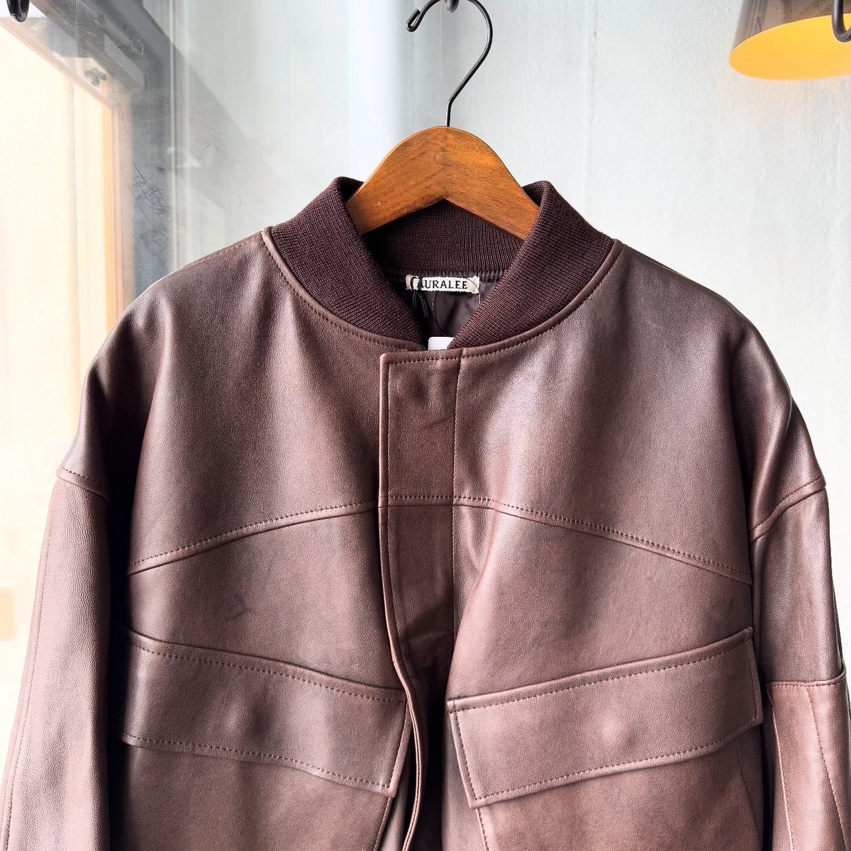 AURALEE LAMB LEATHER FLIGHT BLOUSON | Less Hig AURALEE LAMB LEATHER FLIGHT BLOUSON | Less Hig