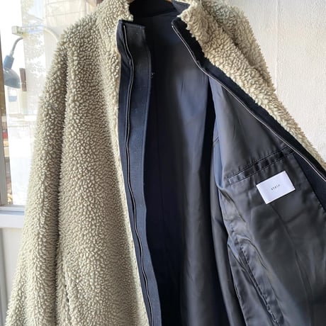 ssstein      WOOL BOA ZIP LONG JACKET  - ST.418
